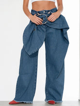 Jean large à LED de style rétro avec ceinture